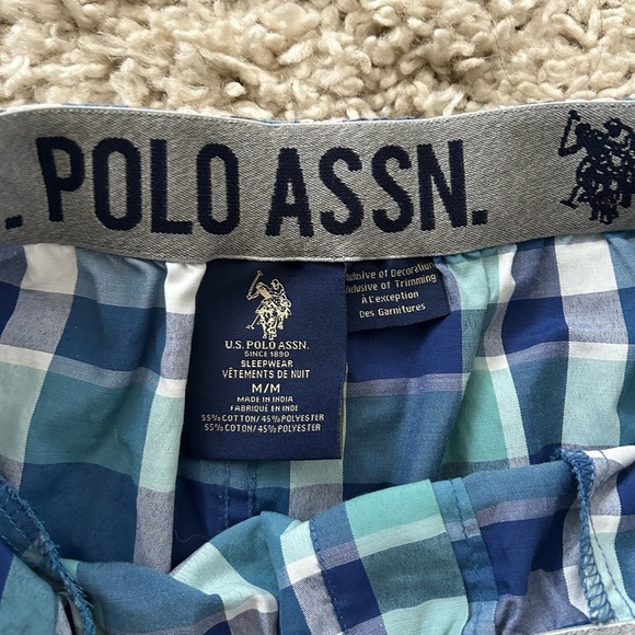NWOT US Polo Men’s Blue Plaid Shorts - Picture 2 of 3
